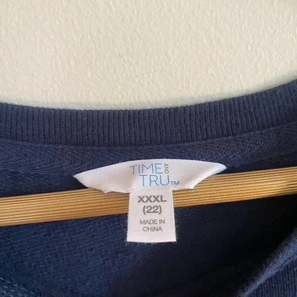 Time and Tru Blue Ruffle Sleeve Sweatshirt - Picture 6 of 11